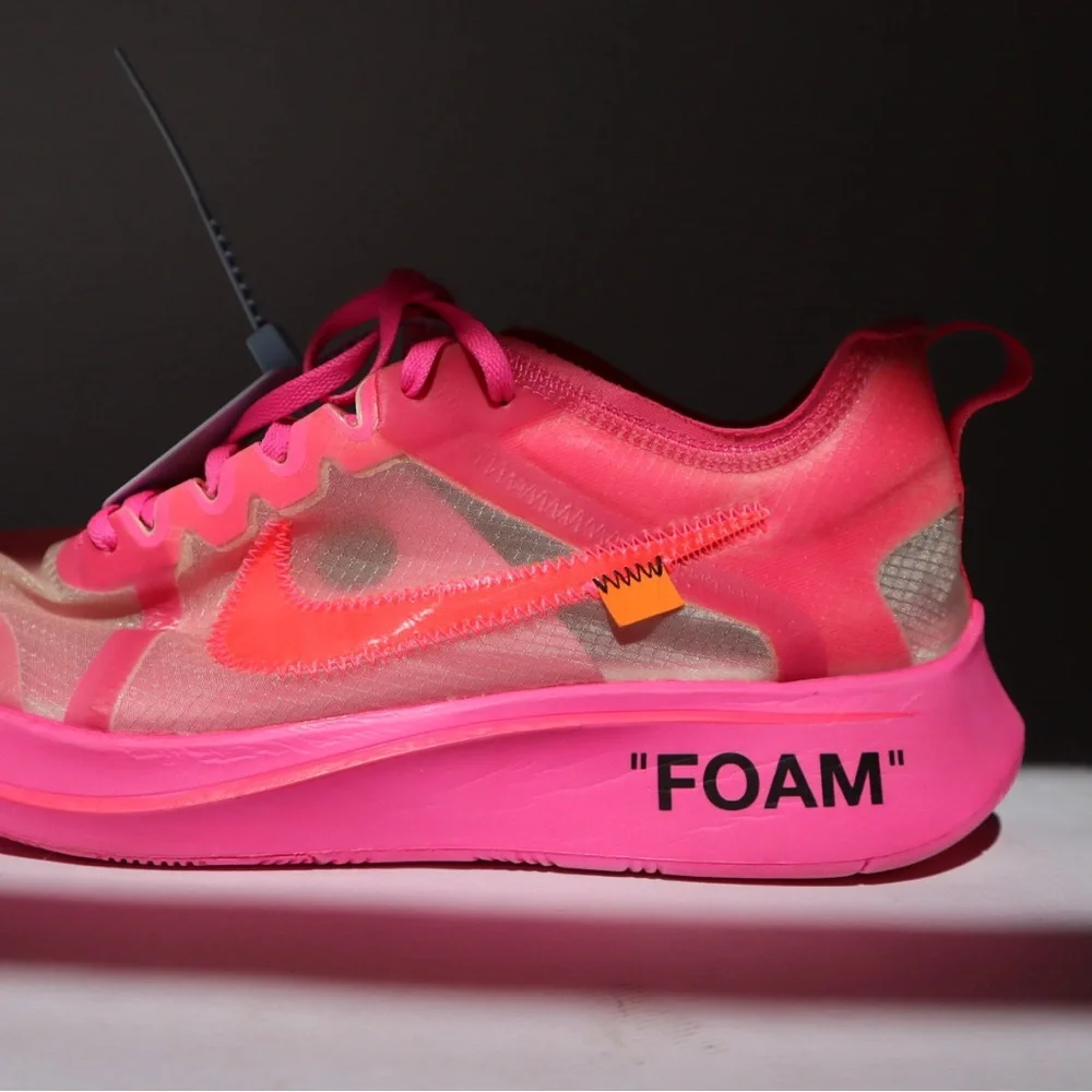 Off-White X Nike Zoom Fly “The 10” Athletic Pink Sneakers - Picture 2 of 8